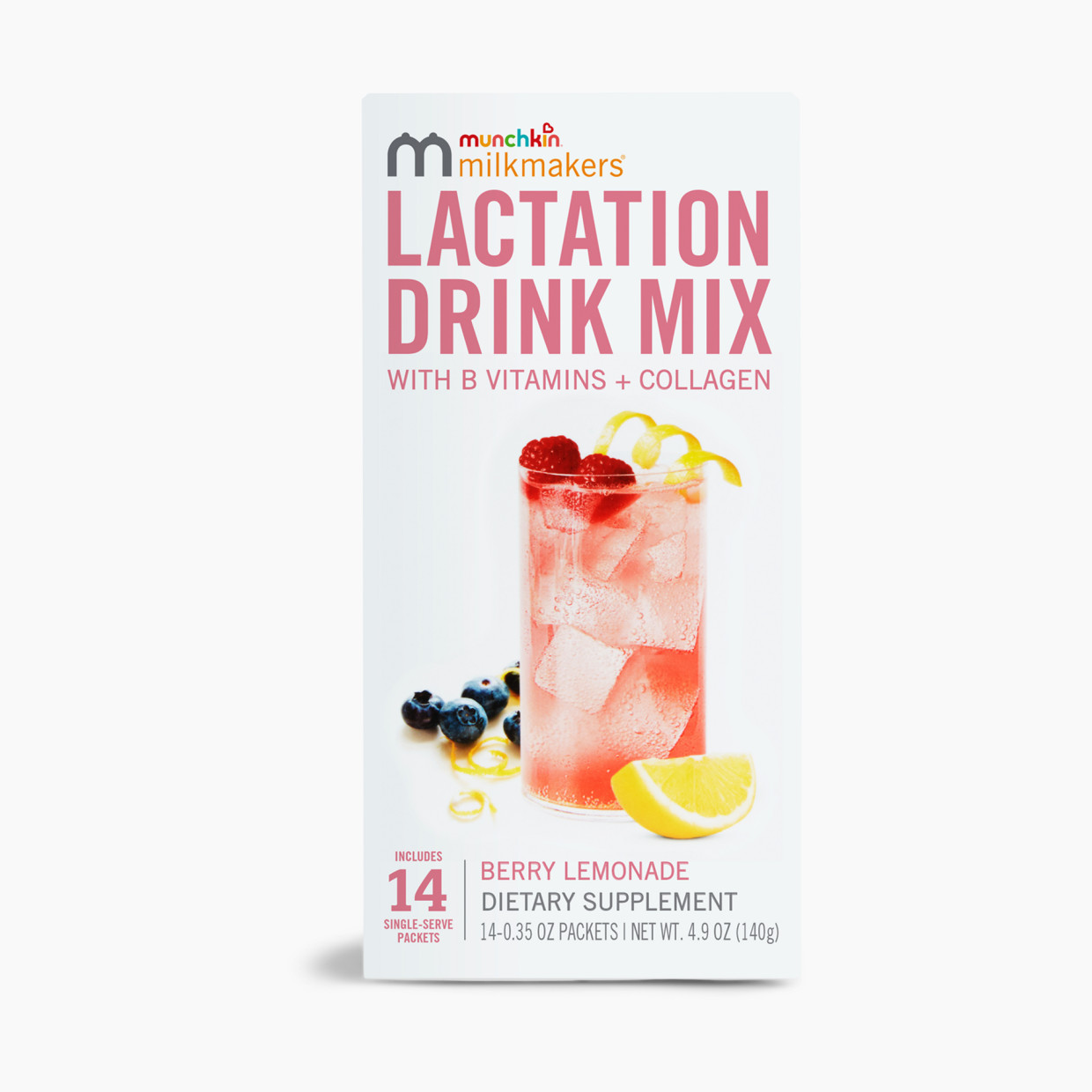 Munchkin Milkmakers Lactation Drink Mix - Berry Lemonade, 14.