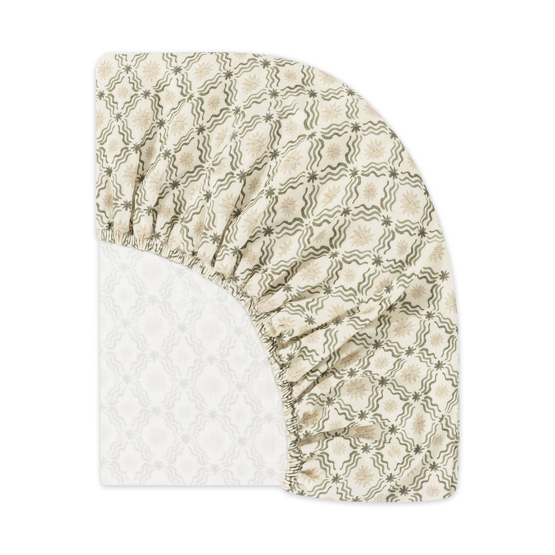 babyletto All-Stages Midi Organic Brushed Cotton Crib Sheet - Juniper Star.
