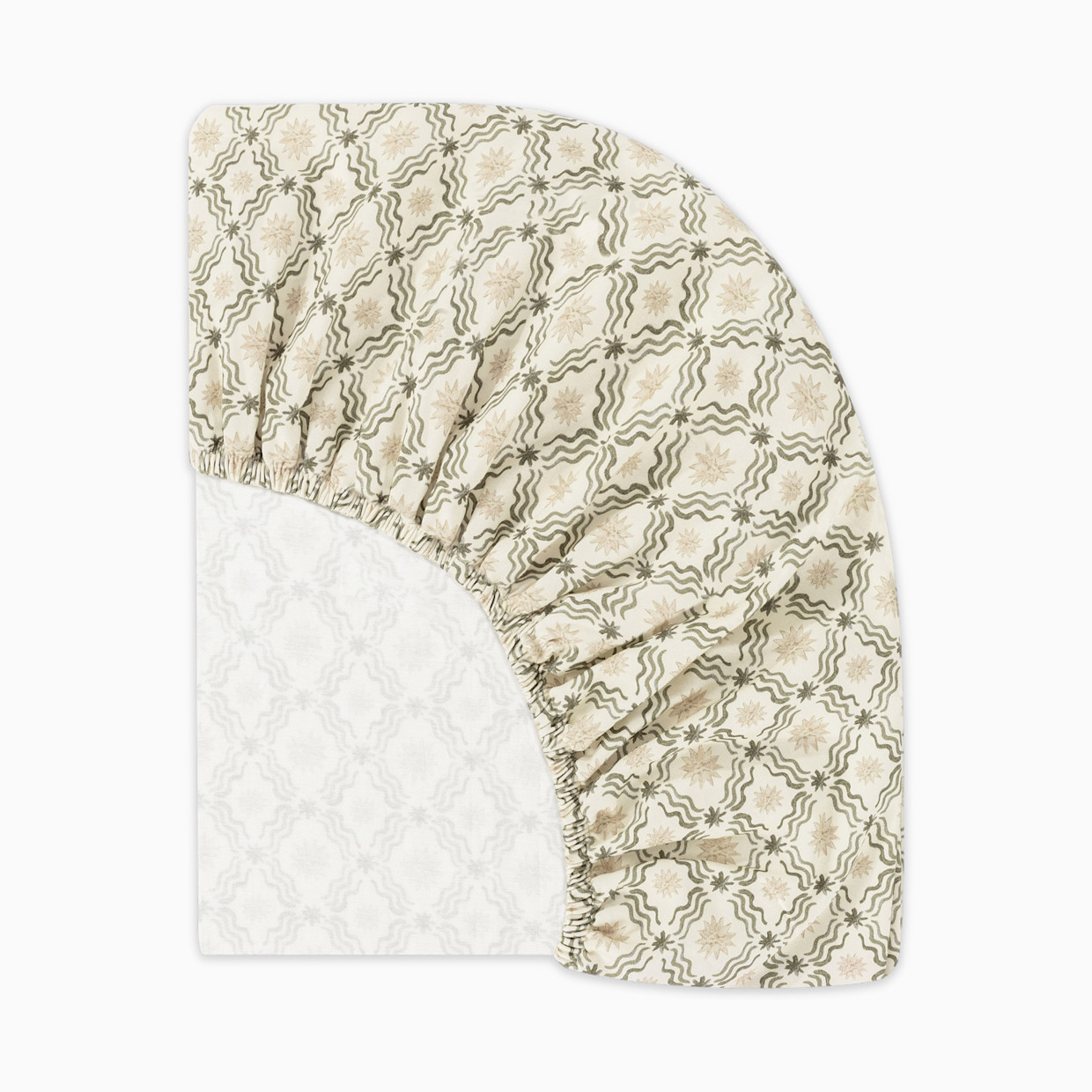 babyletto All-Stages Midi Organic Brushed Cotton Crib Sheet - Juniper Star.