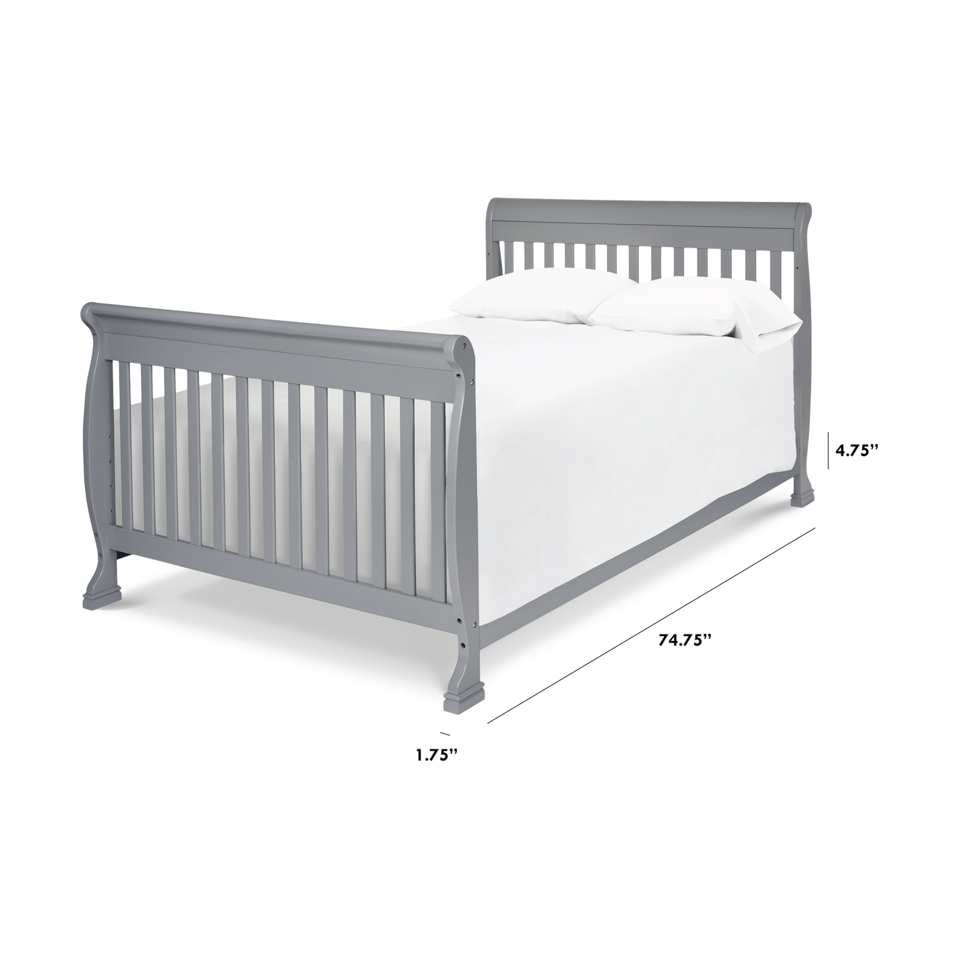 daVinci Twin/Full-Size Bed Conversion Kit (M4799) - Grey.