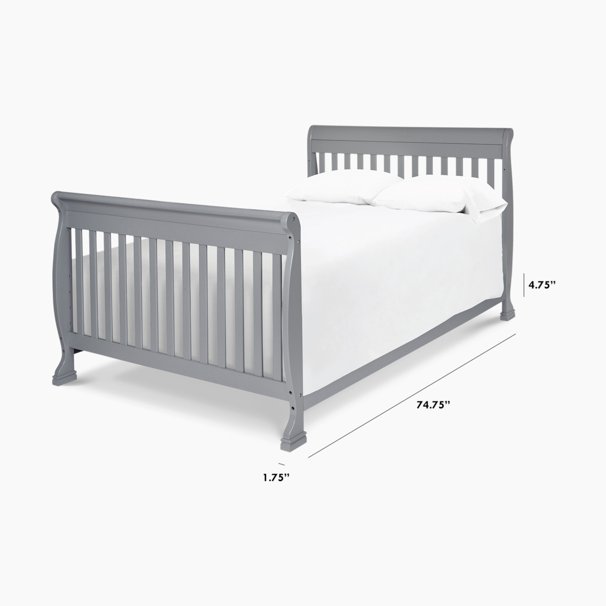 daVinci Twin/Full-Size Bed Conversion Kit (M4799) - Grey.