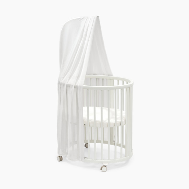 Stokke Sleepi3-in-1 Convertible Crib with Mattresses and Extension Kit.