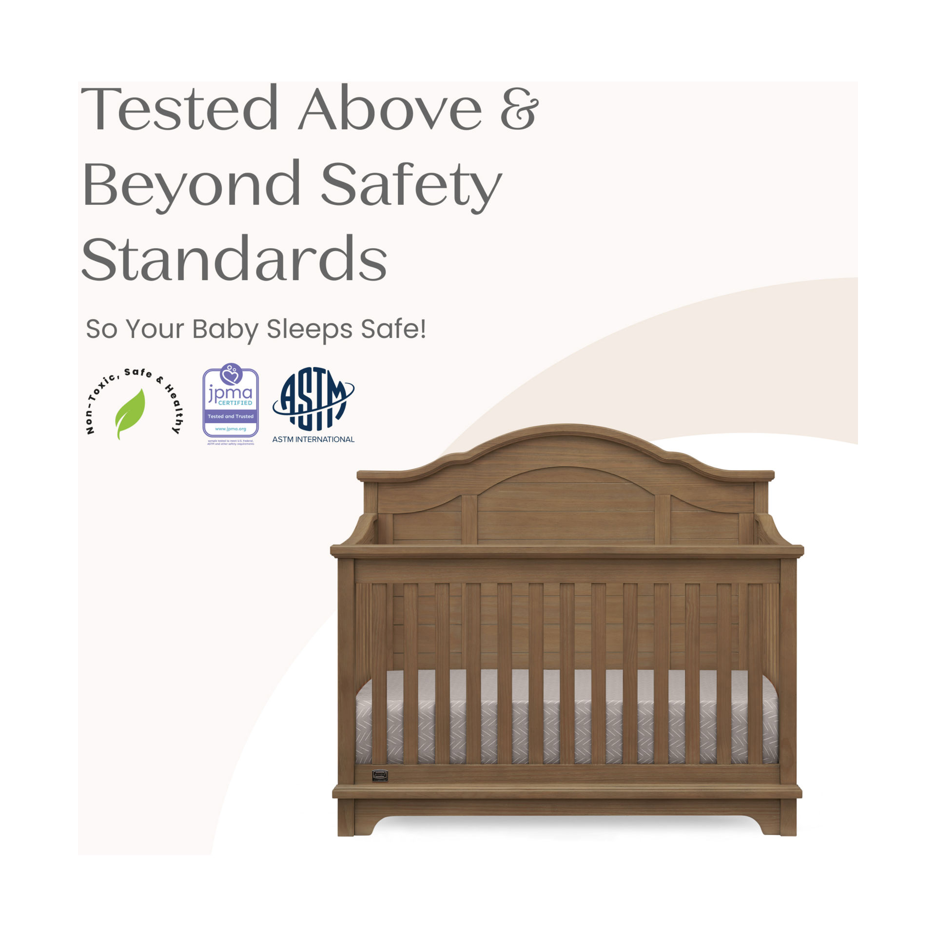 Simmons Kids Asher 6-in-1 Convertible Crib - Greenguard Gold Certified - Aged Oak.