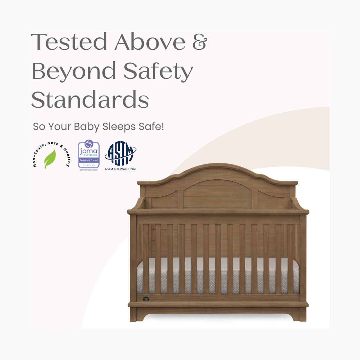 Simmons Kids Asher 6-in-1 Convertible Crib - Greenguard Gold Certified - Aged Oak.