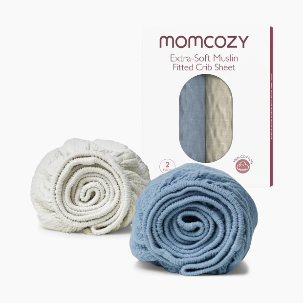 Momcozy Muslin Fitted Baby Skin-Friendly Crib Sheet - Mini (38" X 26").