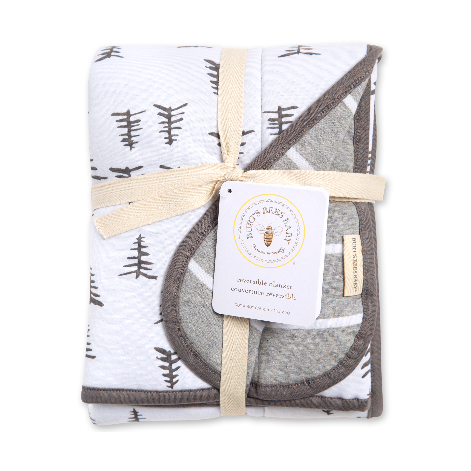 Burt's Bees Baby Reversible Organic Cotton Jersey Knit Blanket Pine