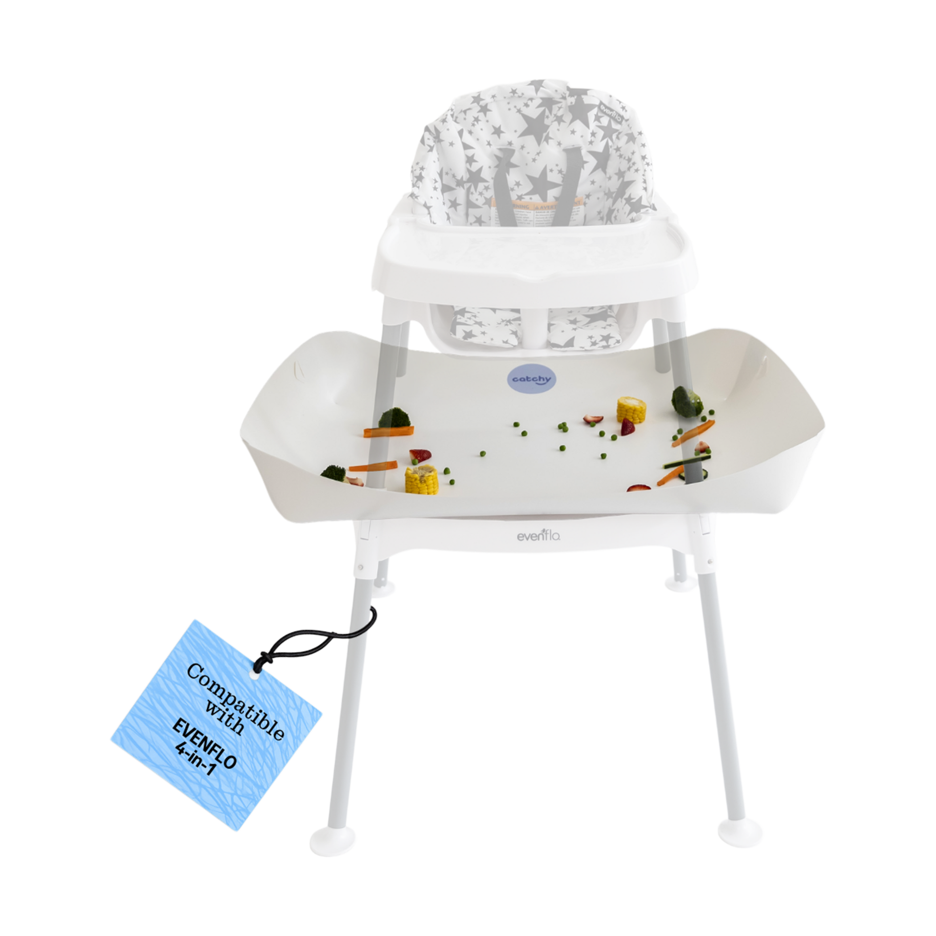 CATCHY - Food Catcher - Compatible with Evenflo 4-in-1 Eat & Grow High Chair + 11 Other High Chairs - Highchair Sold Separately - Baby & Toddler Food & Mess Catcher - Under High Chair Accessory