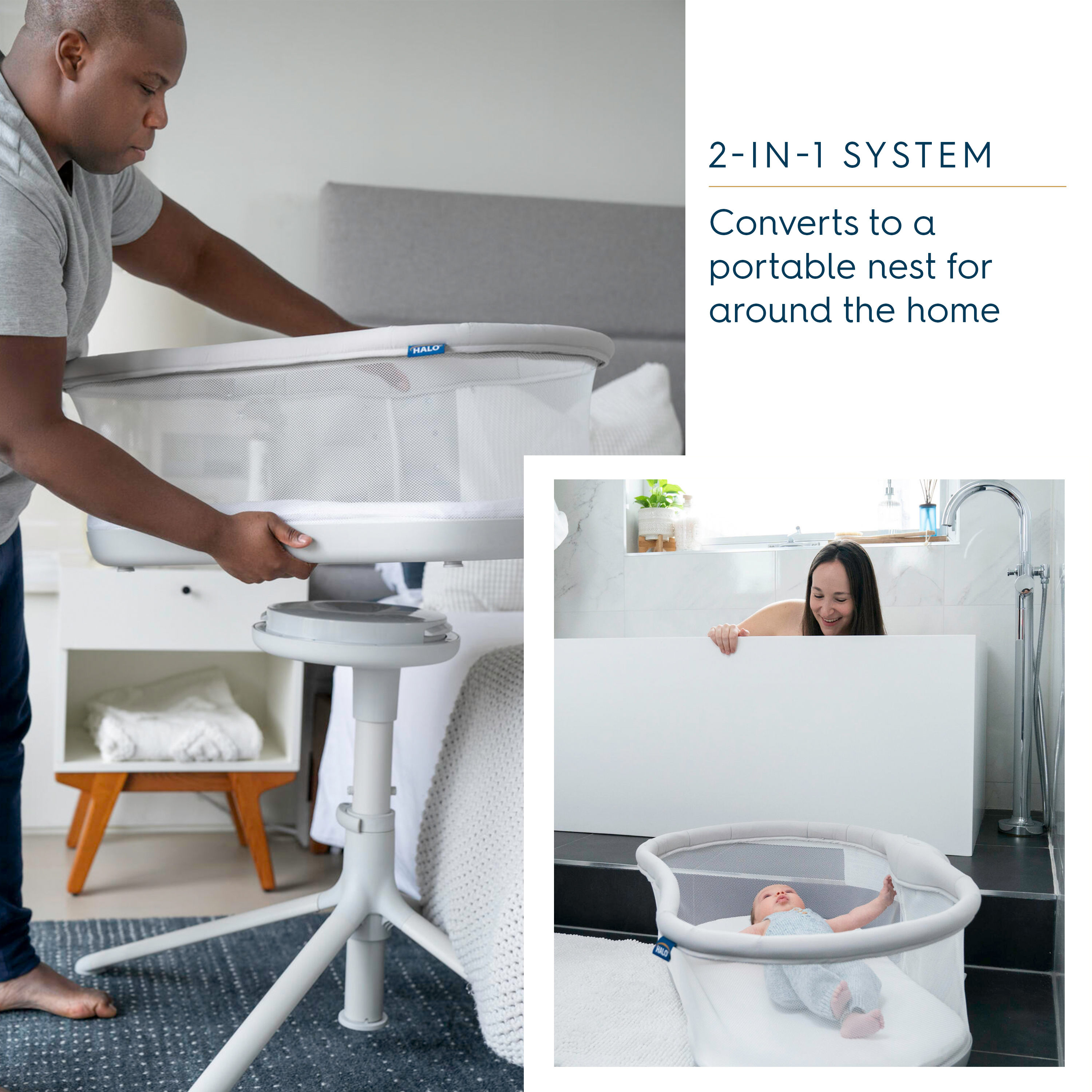 Halo BassiNest Swivel Sleeper 3.0 - Grey.