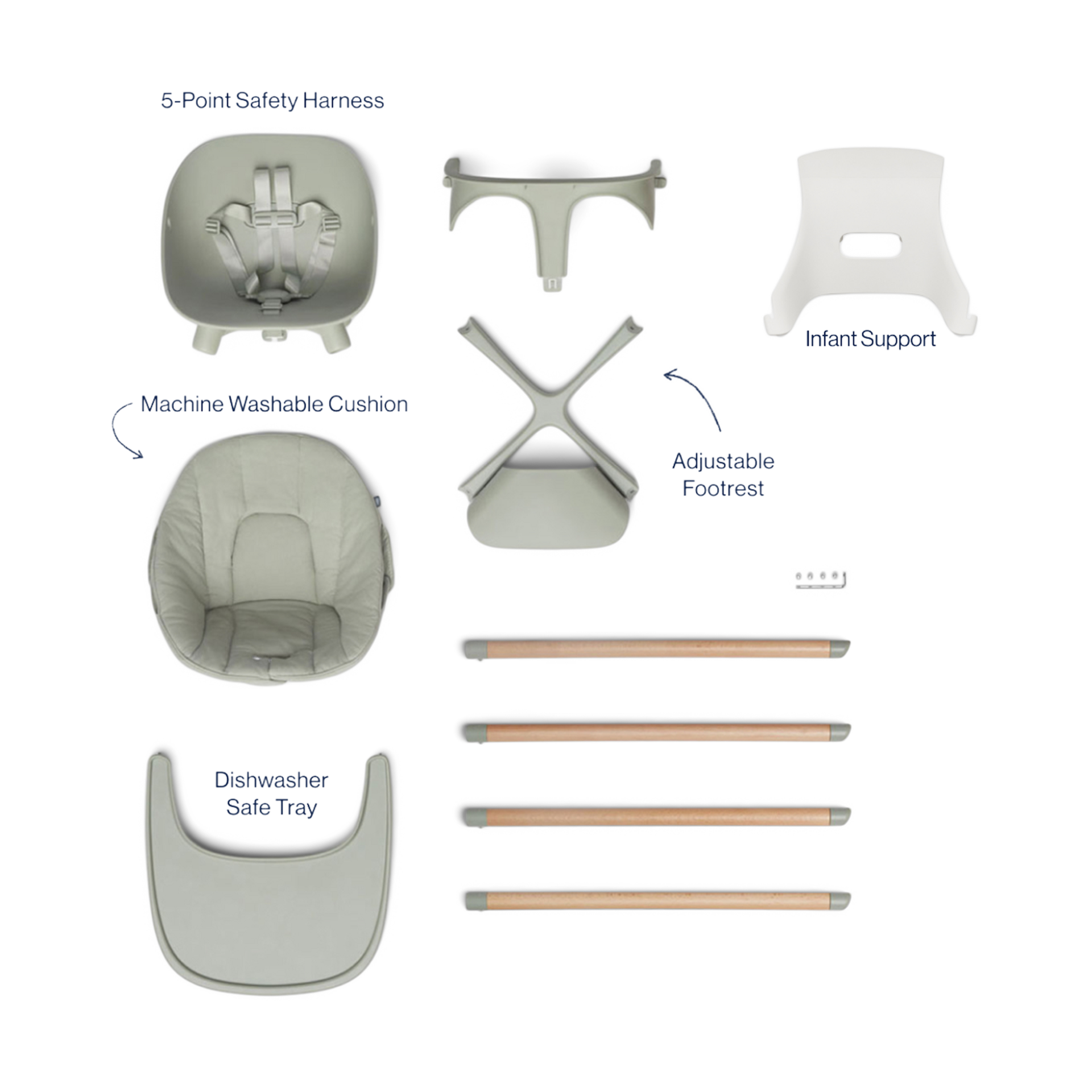 Lalo High Chair + Infant Kit.