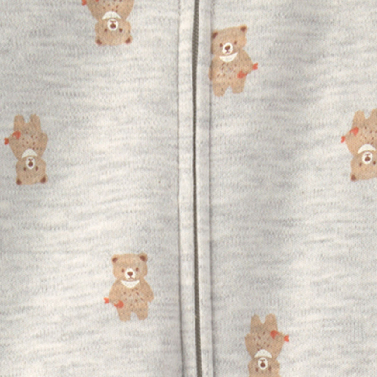 Carter's 2-Way Zip Snug Fit Sleep & Play Pajamas - Gray Teddy Bear, Nb.