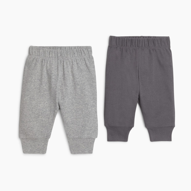Small Story Pants (2 Pack) - Heather Grey/Charcoal, 0-3 M.