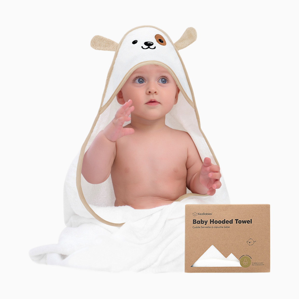 KeaBabies Cuddle Bamboo Viscose Hooded Towel - Dog.