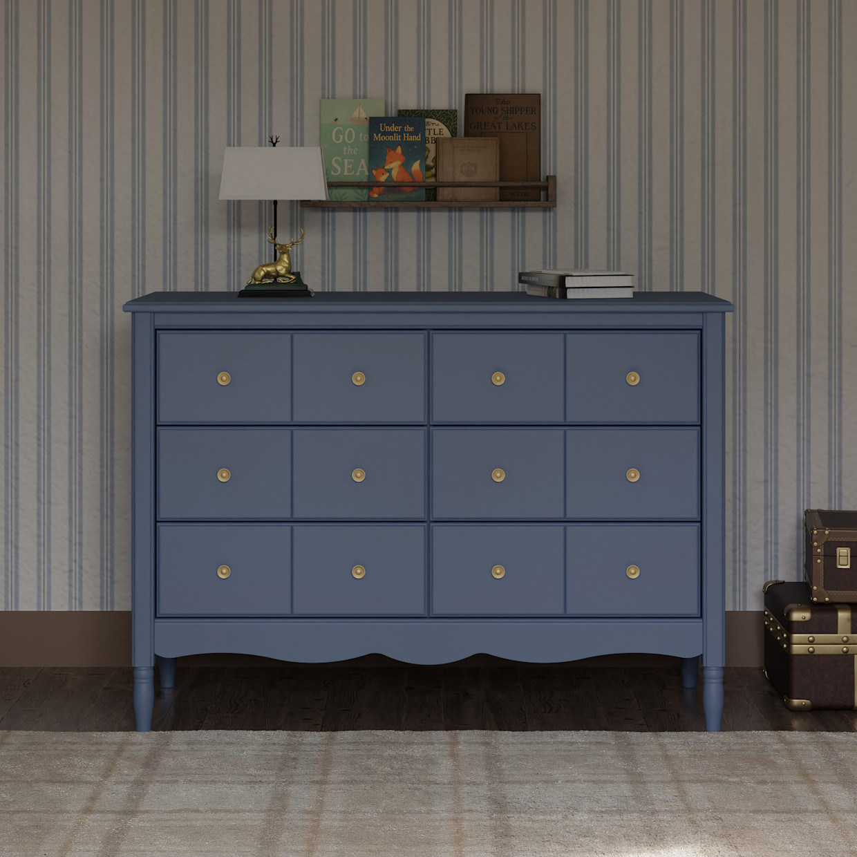 Namesake Liberty 6-Drawer Assembled Dresser - Cove Blue.