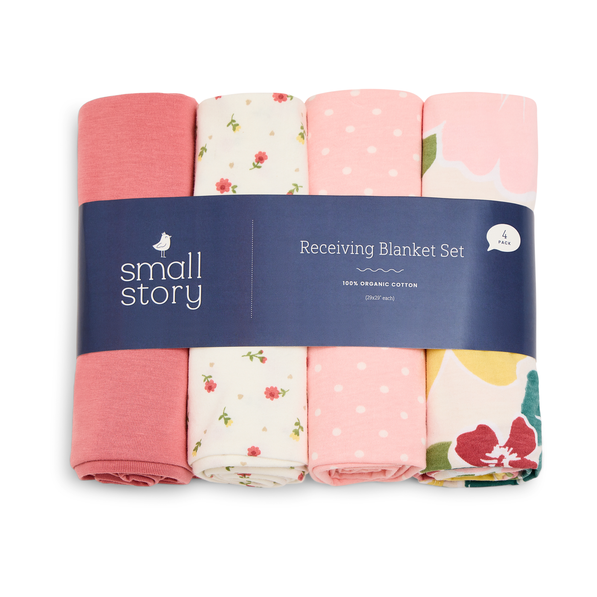 Small Story Receiving Blanket (4 Pack) - Sweet Floral.