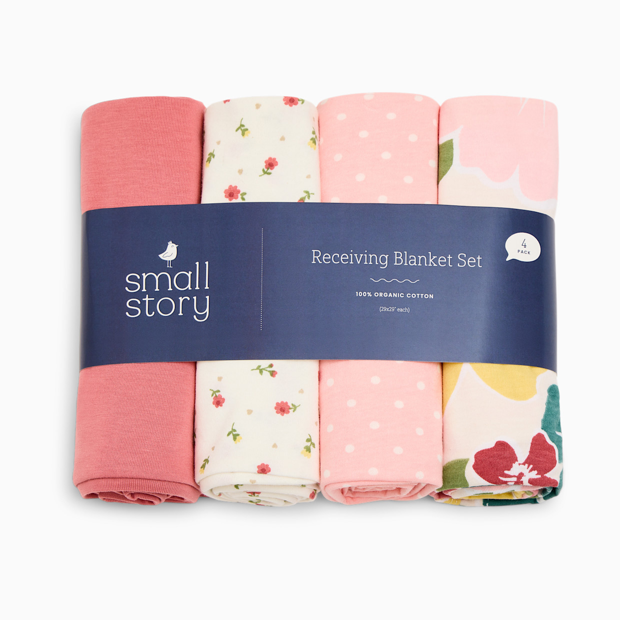Small Story Receiving Blanket (4 Pack) - Sweet Floral.