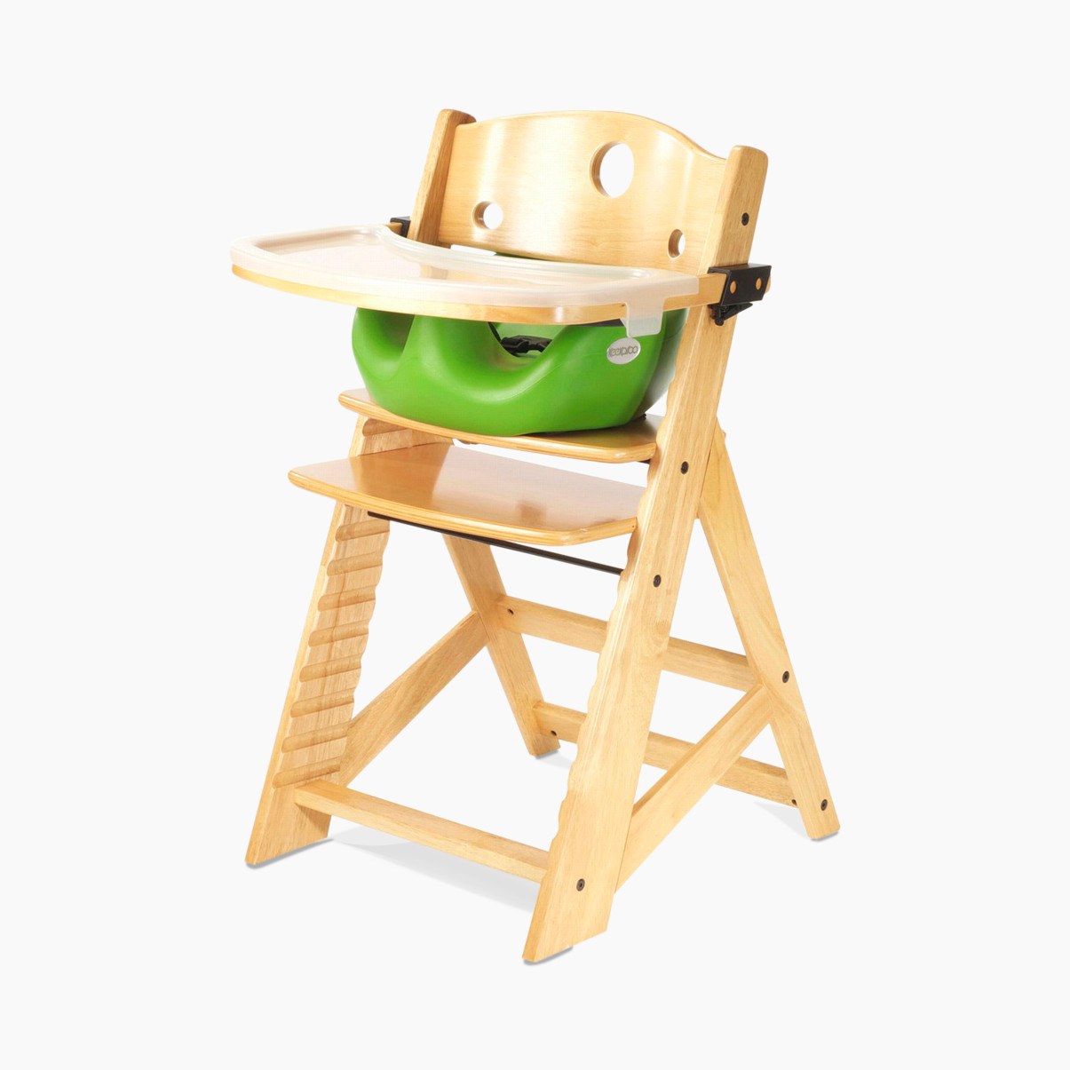 Keekaroo Height Right Highchair with Infant Insert and Tray - Natural/Lime.