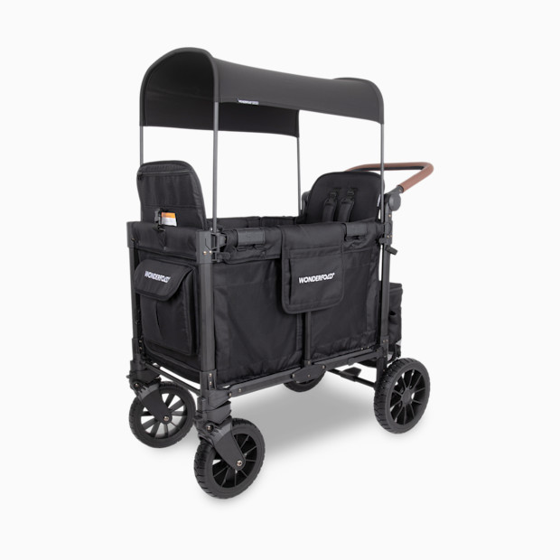 WonderFold Wagon W2 Luxe Pro Double Seater Stroller Wagon - Jet Black.