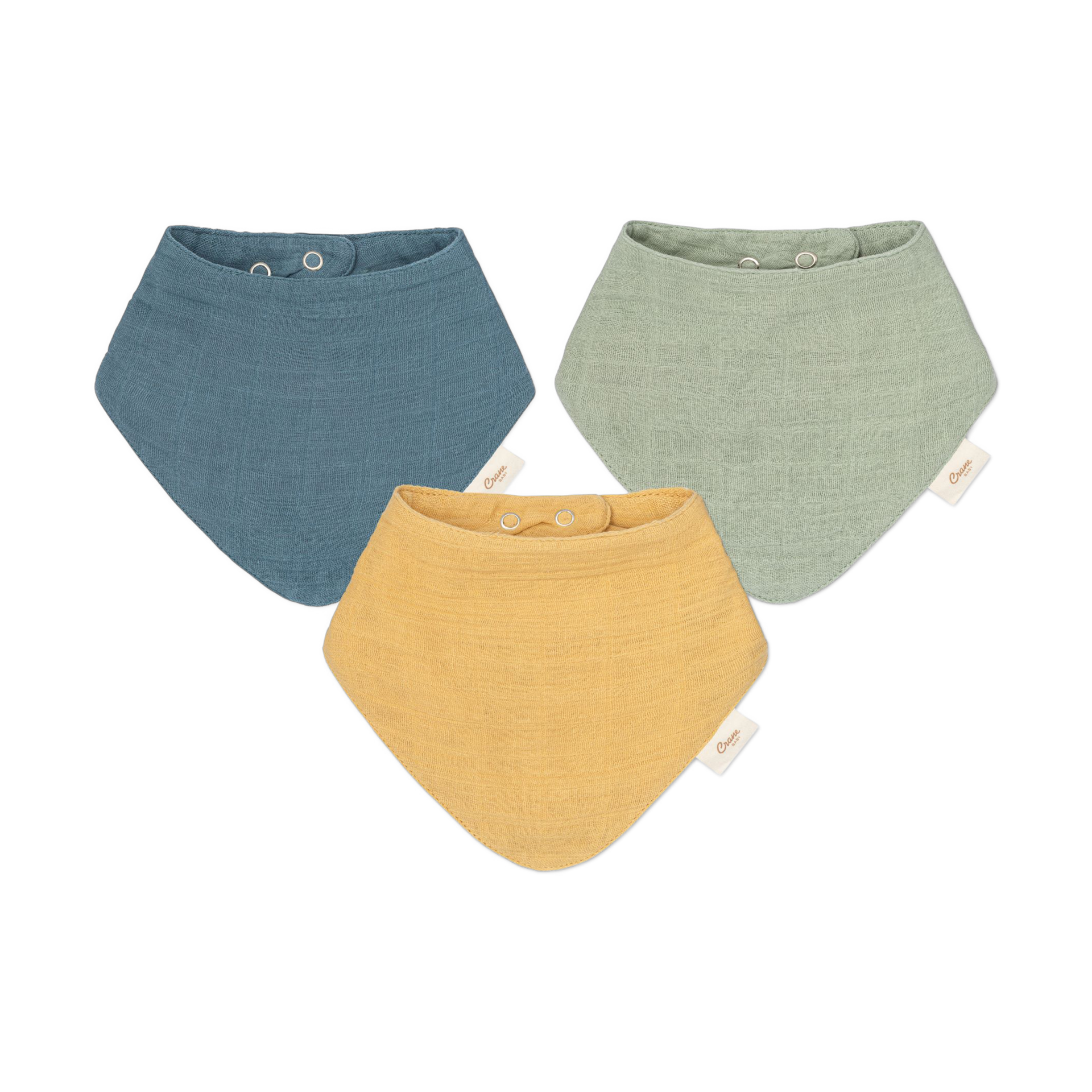 Crane Baby Soft Baby Bib Set, 100% Cotton Muslin Baby Bibs, Soft and Absorbent Drool Bib For Babies