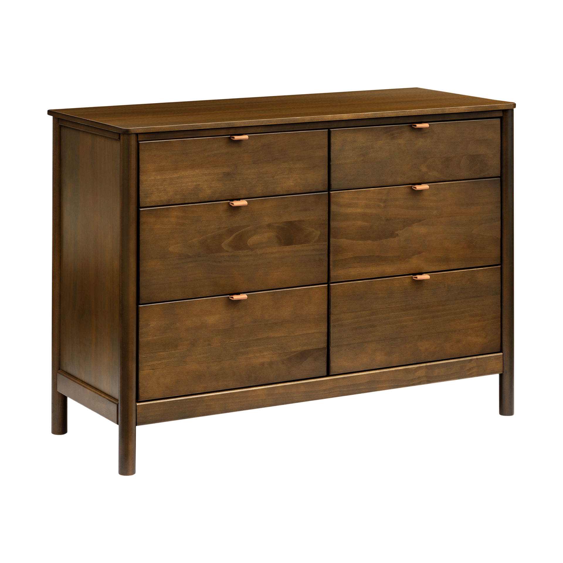 babyletto Bondi 6-Drawer Assembled Dresser - Natural Walnut.