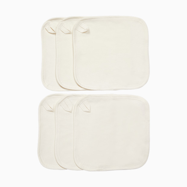 Small Story Organic Washcloth (6 Pack) - White, 6.