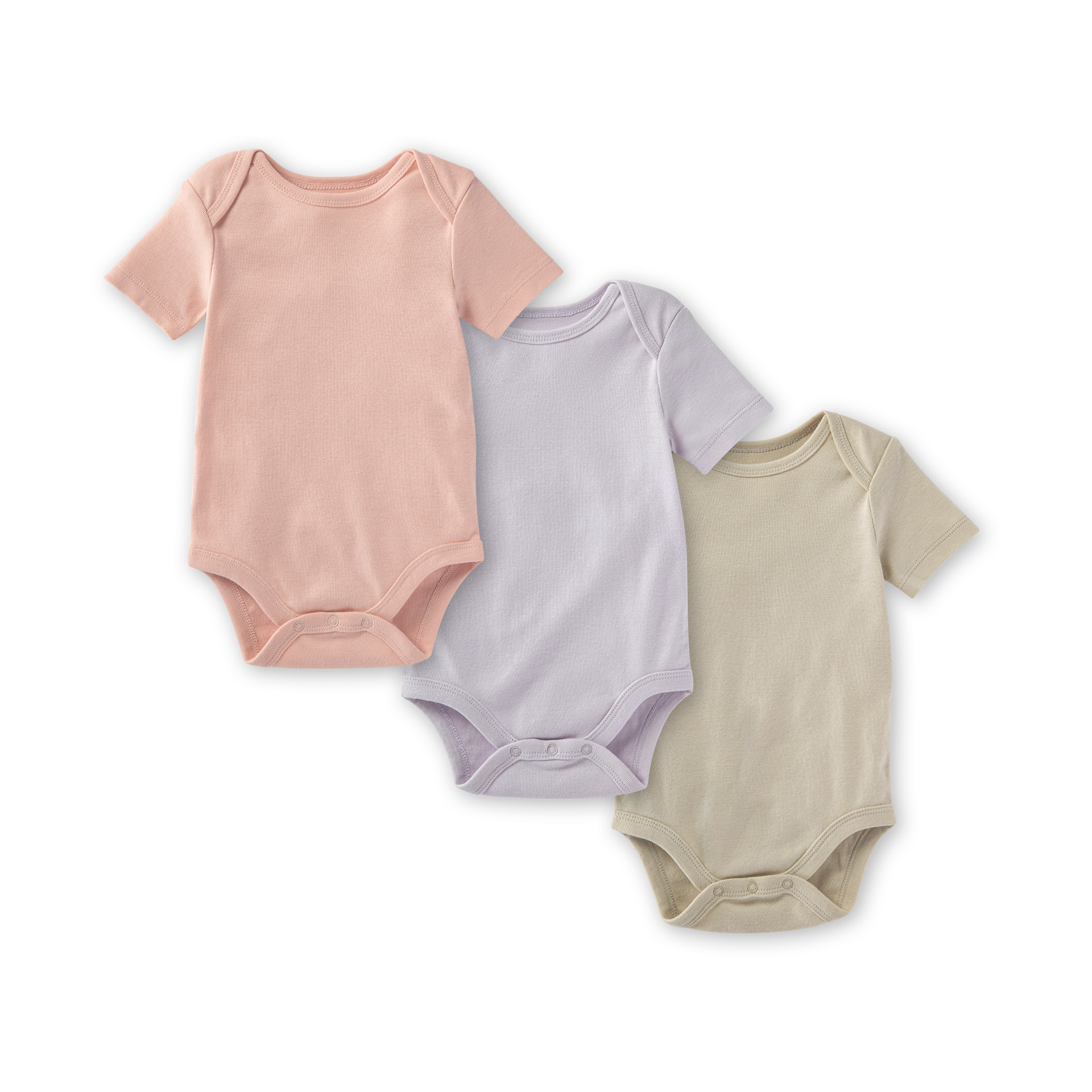 Burt's Bees Baby Unisex Short Sleeve Organic Cotton Bodysuits, 3-Pack