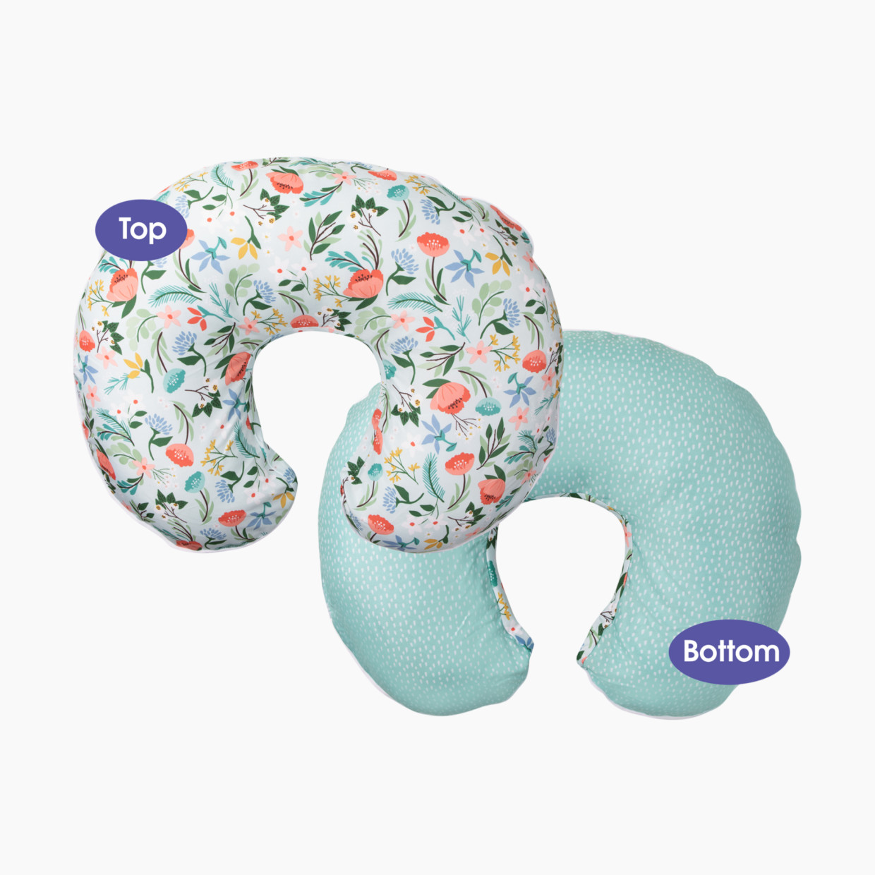 Boppy Premium Nursing Support Pillow Cover - Mint Flower Shower.