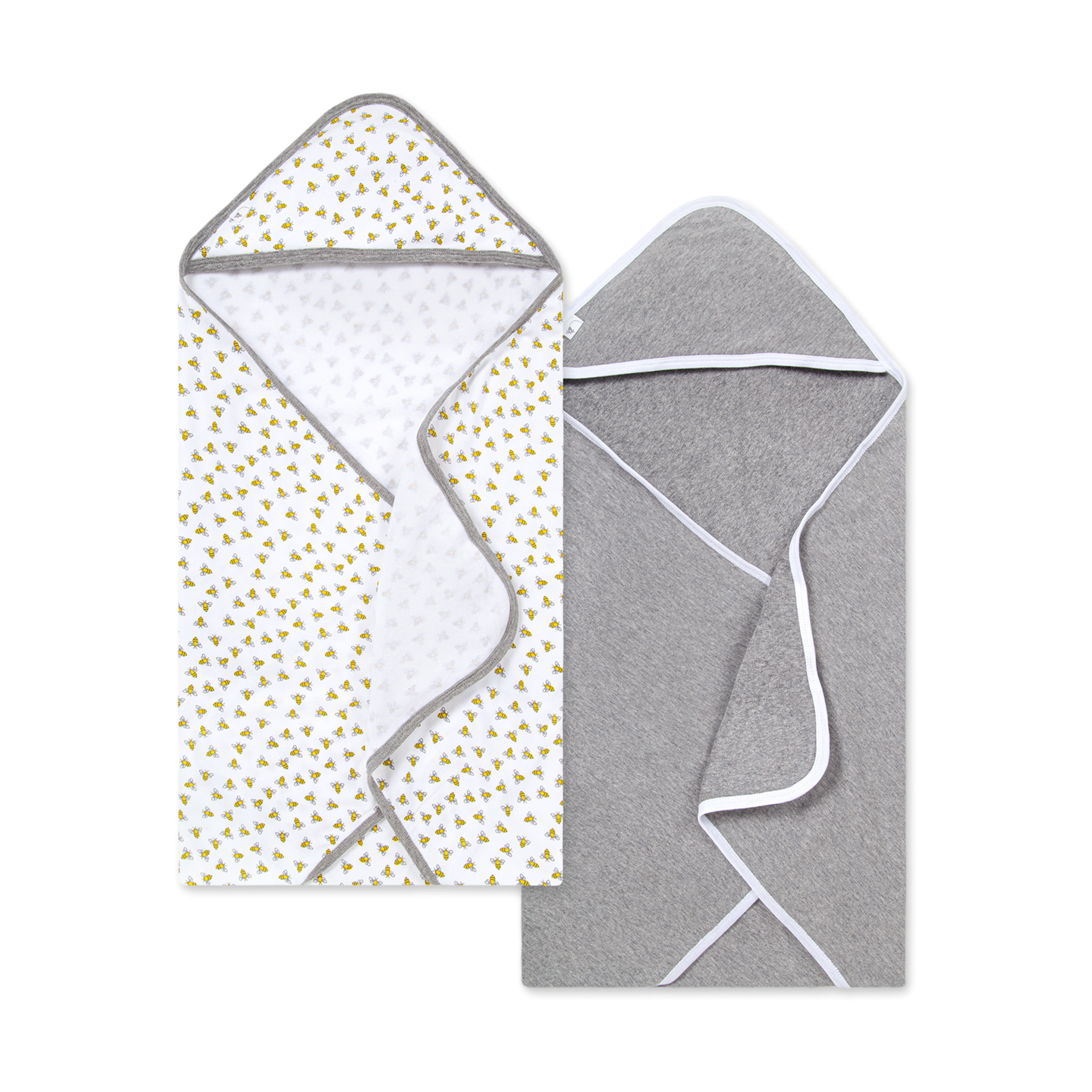 Burt's Bees Baby Organic Single-Ply Hooded Towel (2 Pack) - Cloud Honey Bee.