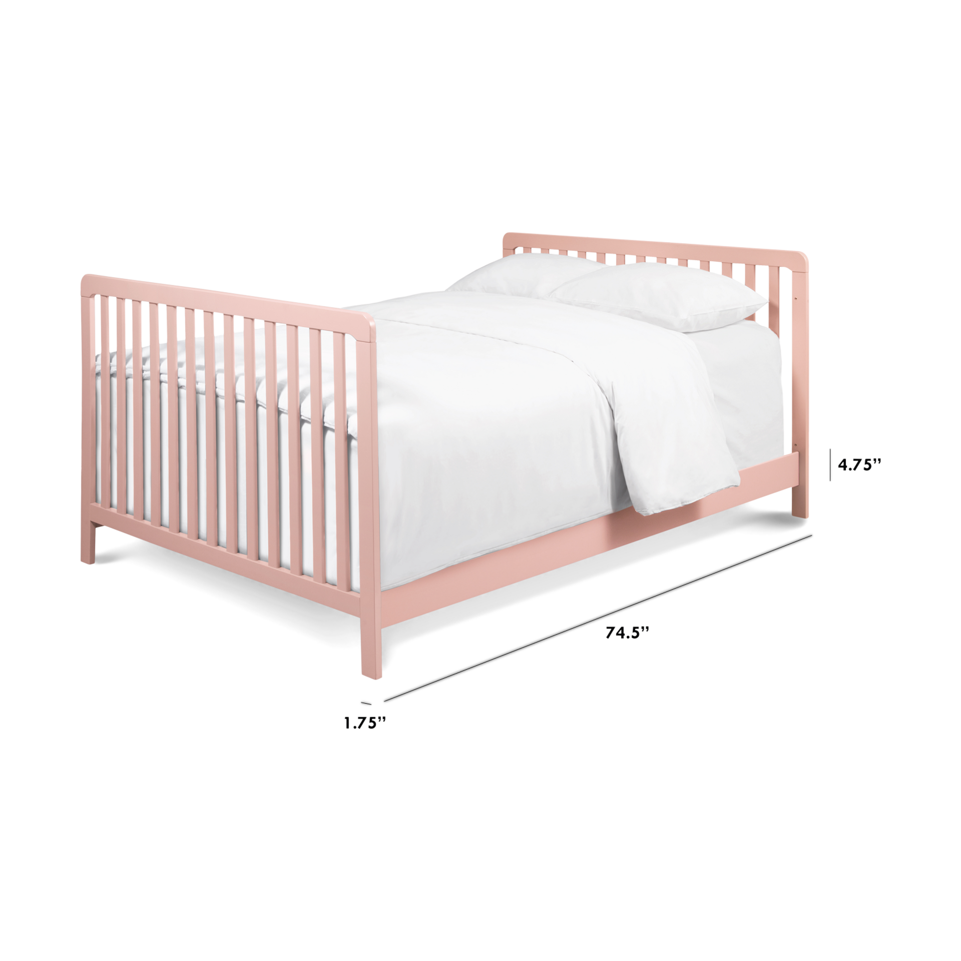 daVinci Twin/Full-Size Bed Conversion Kit (M5789) - Petal Pink.