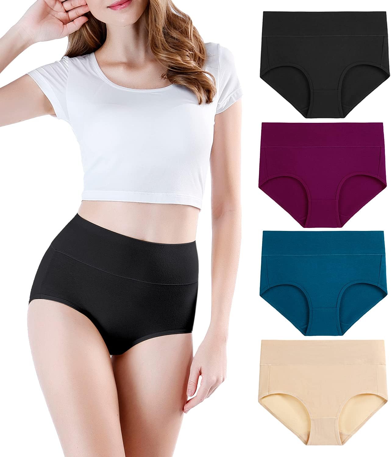 wirarpa Women's High Waisted Cotton Underwear - $14.39+.