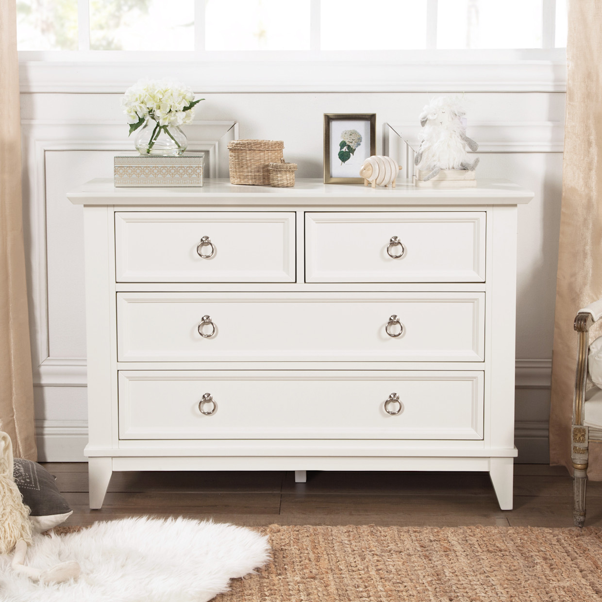 Namesake Emma Regency 4-Drawer Dresser - Warm White.