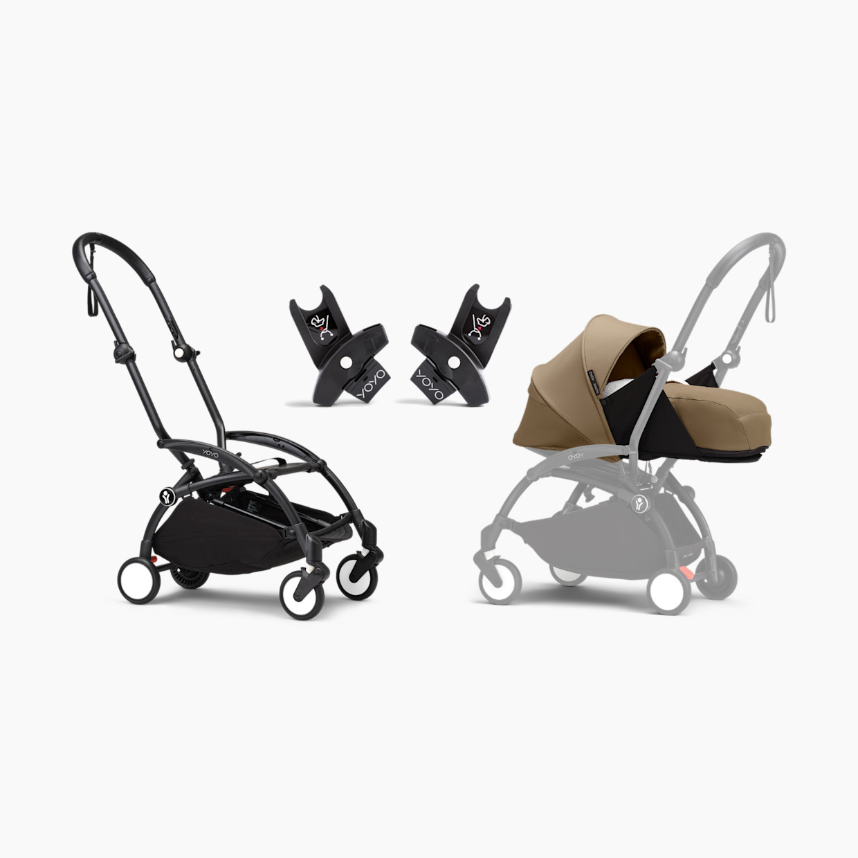 Stokke YOYO³ Newborn Essentials Bundle - Toffee/Black Frame.