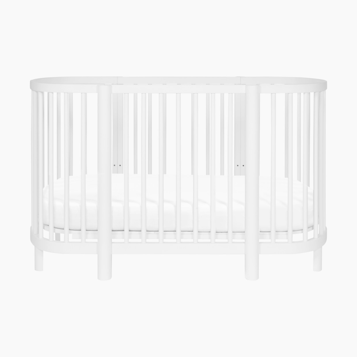 babyletto Hula Oval Convertible Crib with Mini/Bassinet Conversion - White.