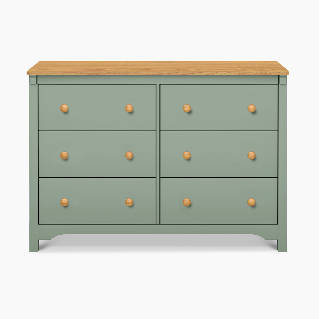 daVinci Shea 6-Drawer Dresser - Light Sage/Honey.