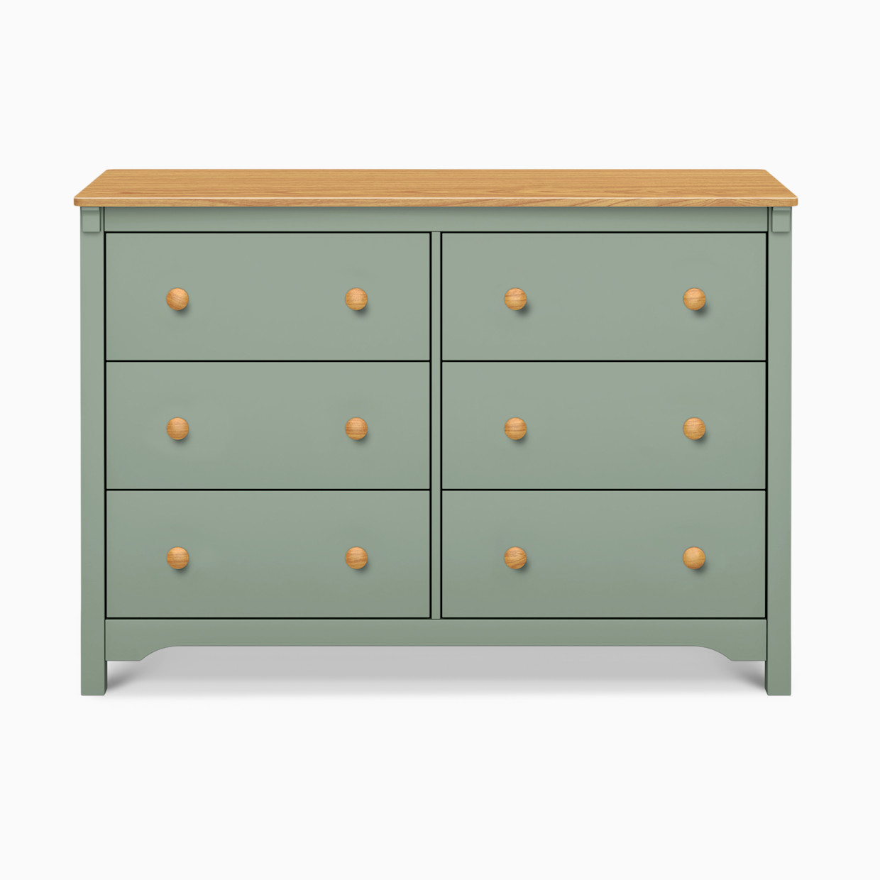daVinci Shea 6-Drawer Dresser - Light Sage/Honey.