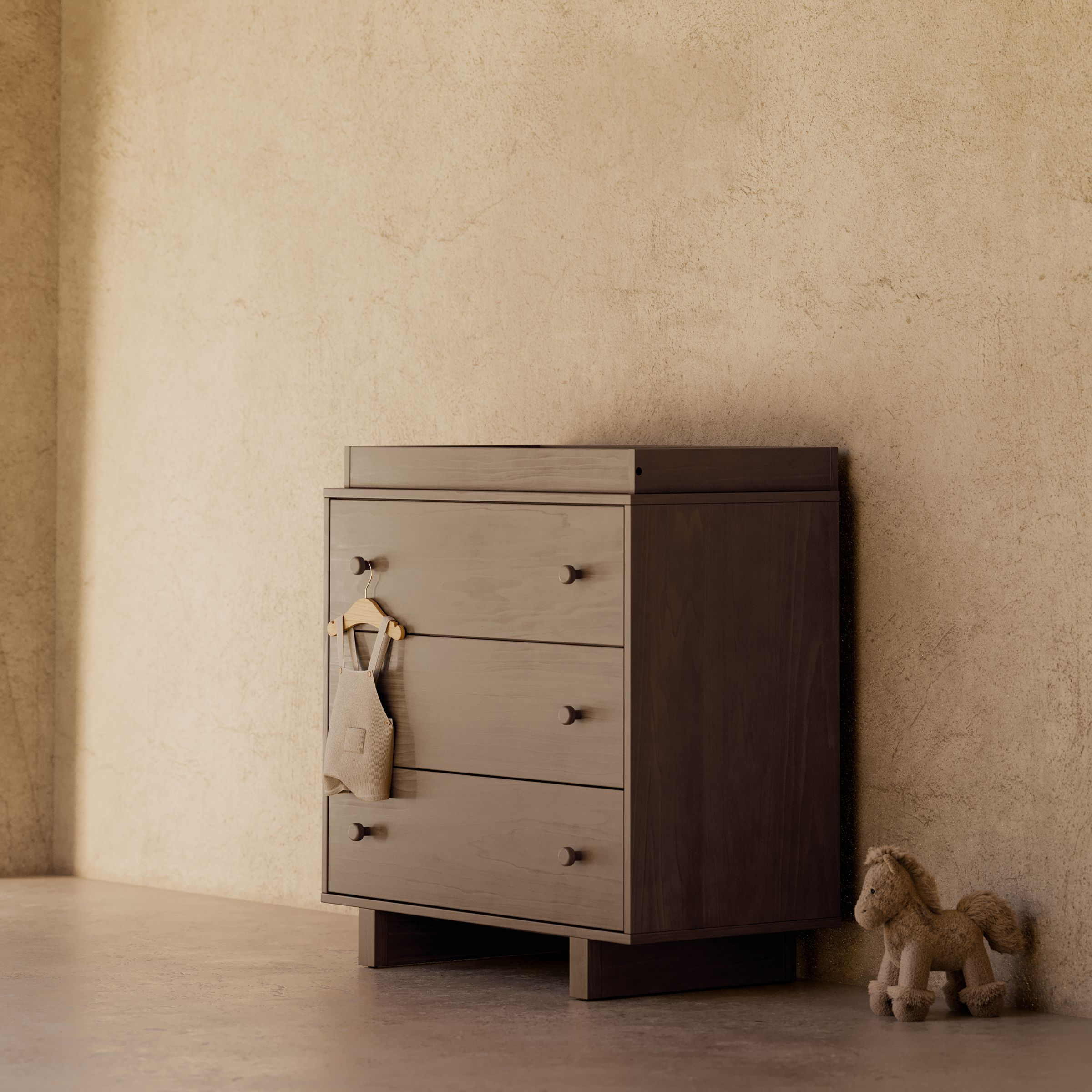 Storkcraft Texas 3 Drawer Chest with Removable Changing Topper - Hazelnut.