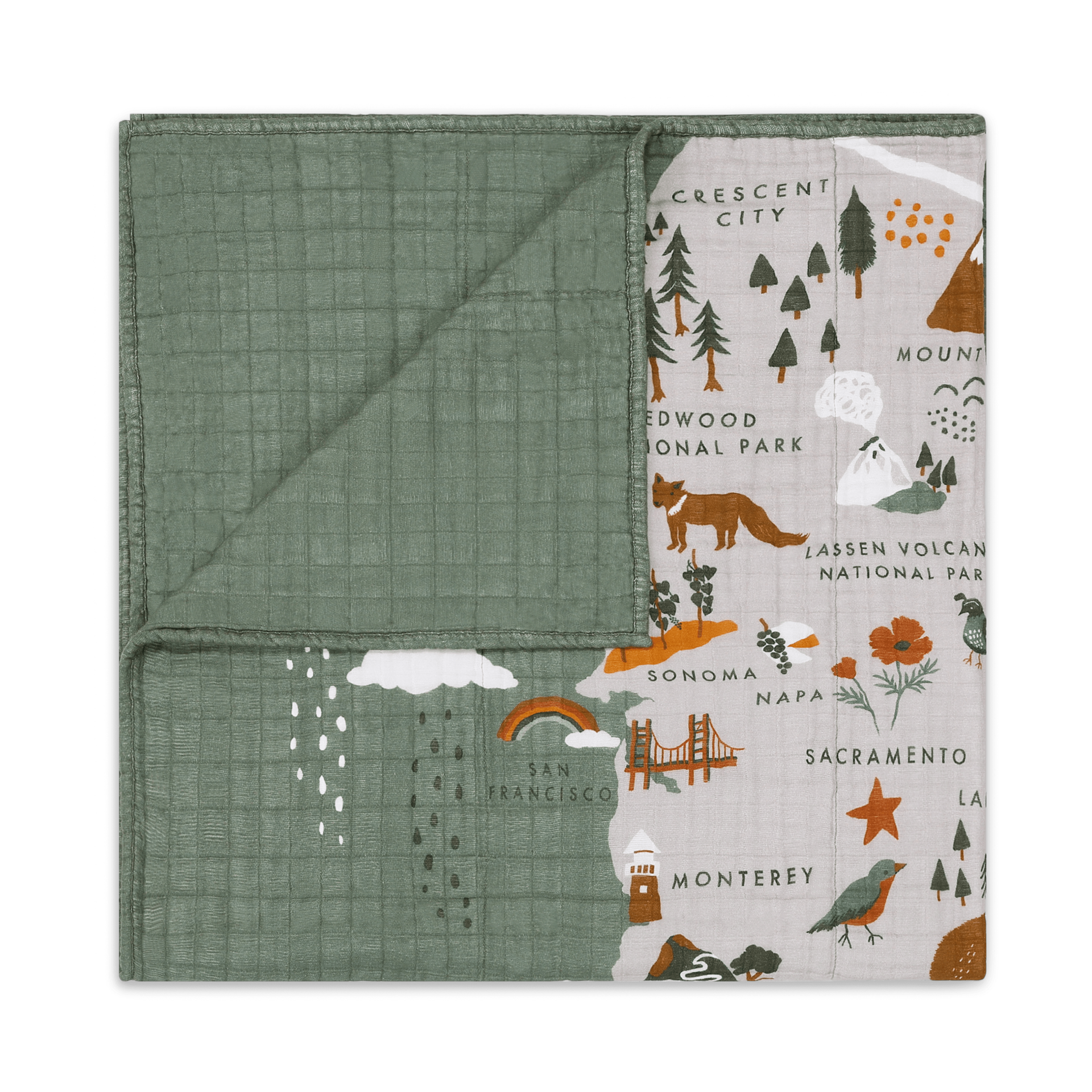 babyletto Quilt in 3-Layer GOTS Certified Organic Muslin Cotton - California.