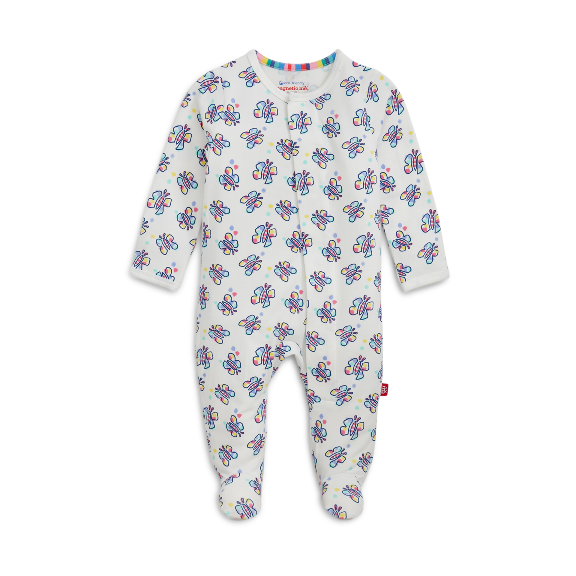 Magnetic Me Cloudstretch Magnetic Footie (2-Pack) - Butterfly Multi, 0-3 M.