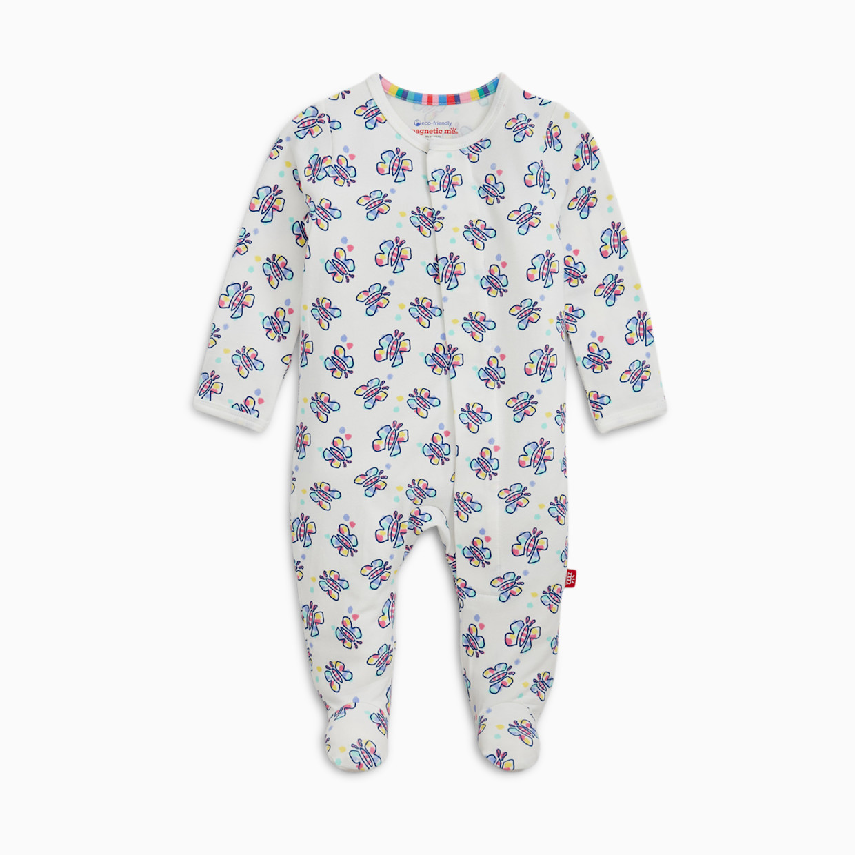 Magnetic Me Cloudstretch Magnetic Footie (2-Pack) - Butterfly Multi, 0-3 M.