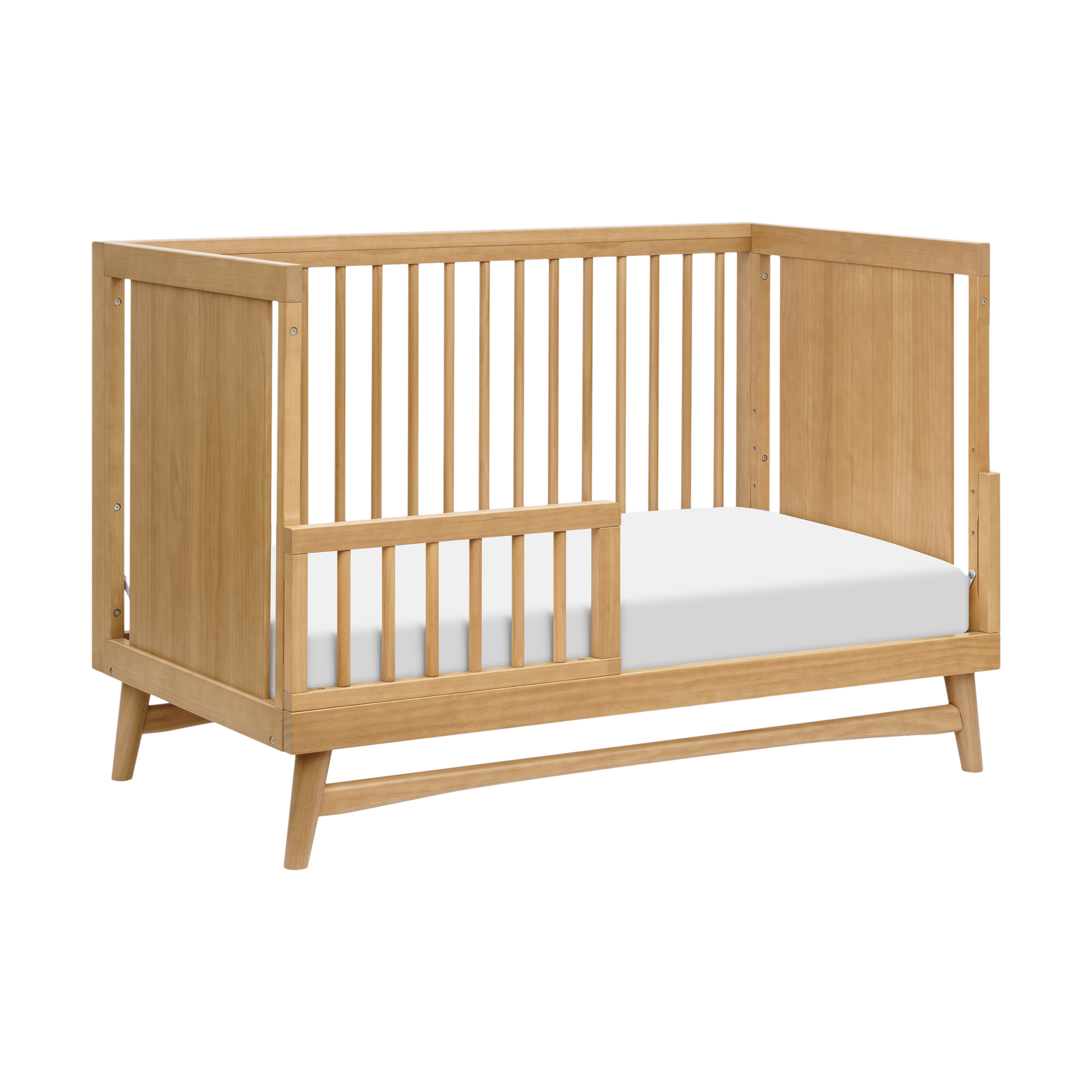 babyletto Peggy 3-in-1 Convertible Crib with Toddler Bed Conversion Kit - Honey.