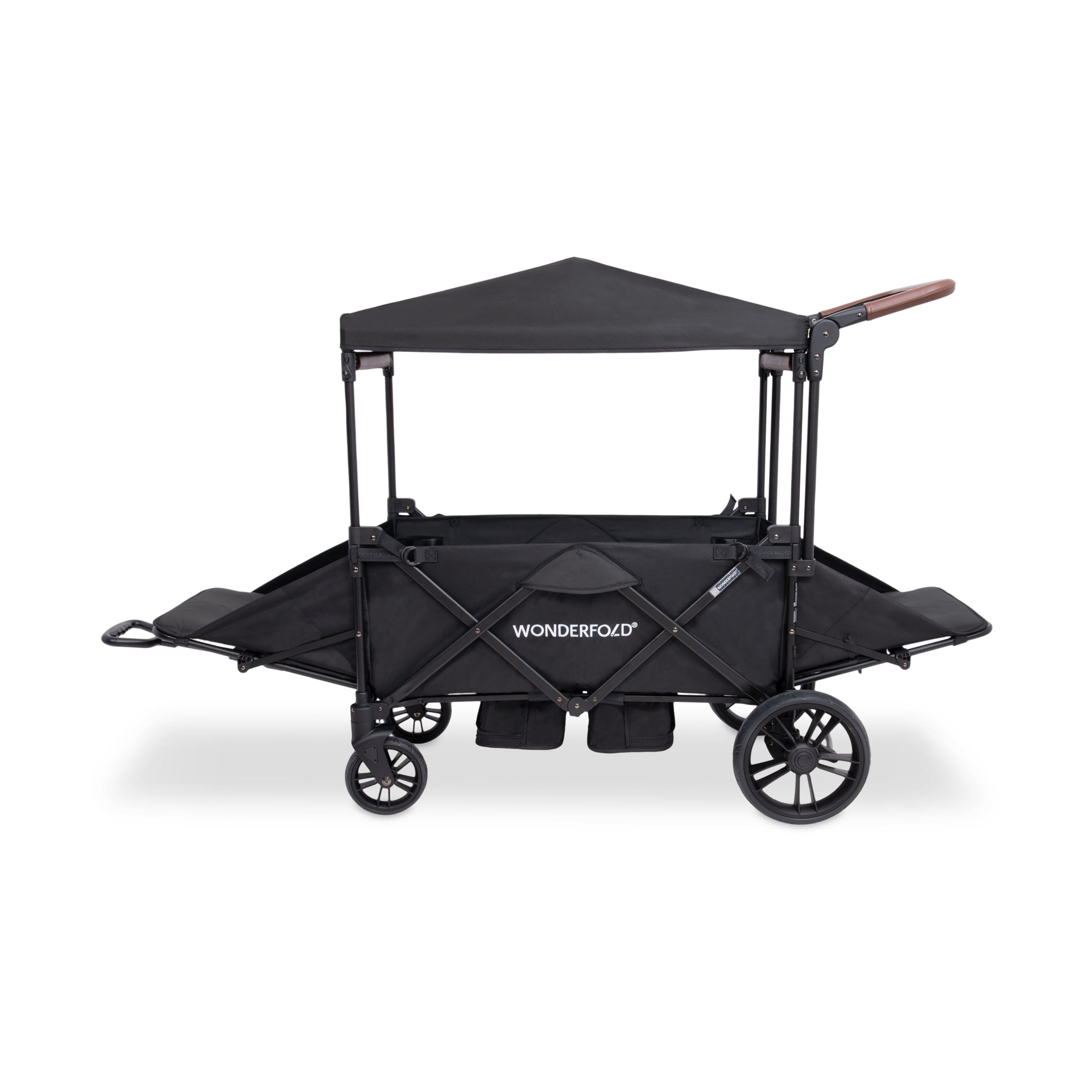 WonderFold Wagon Push & Pull Double Stroller Wagon - Black.