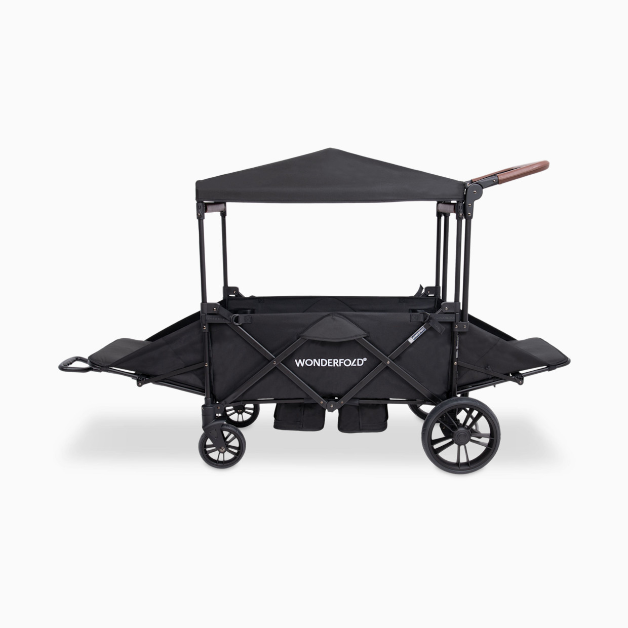 WonderFold Wagon Push & Pull Double Stroller Wagon - Black.
