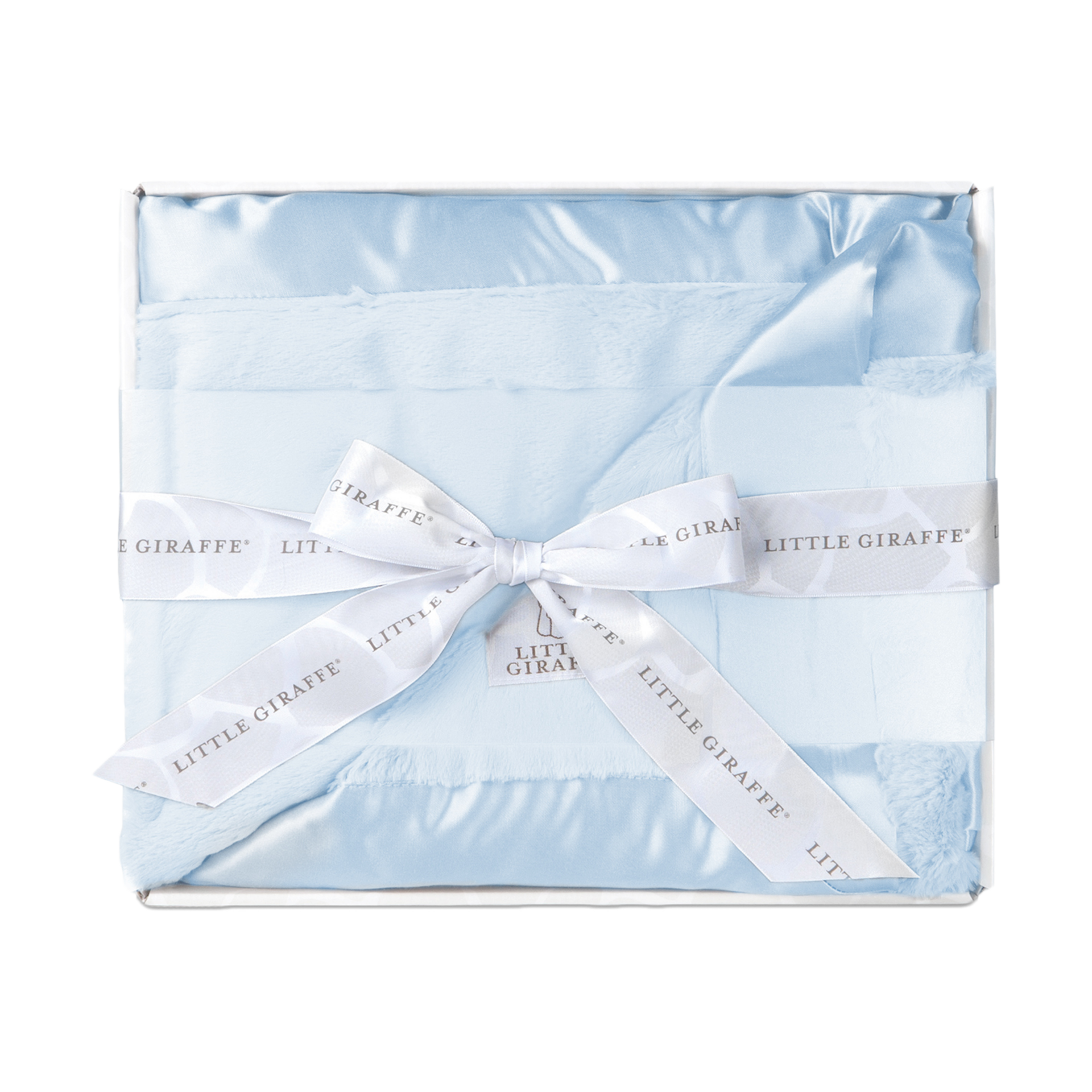 Little Giraffe Luxe Solid Blanket In a Box Blue Babylist Shop