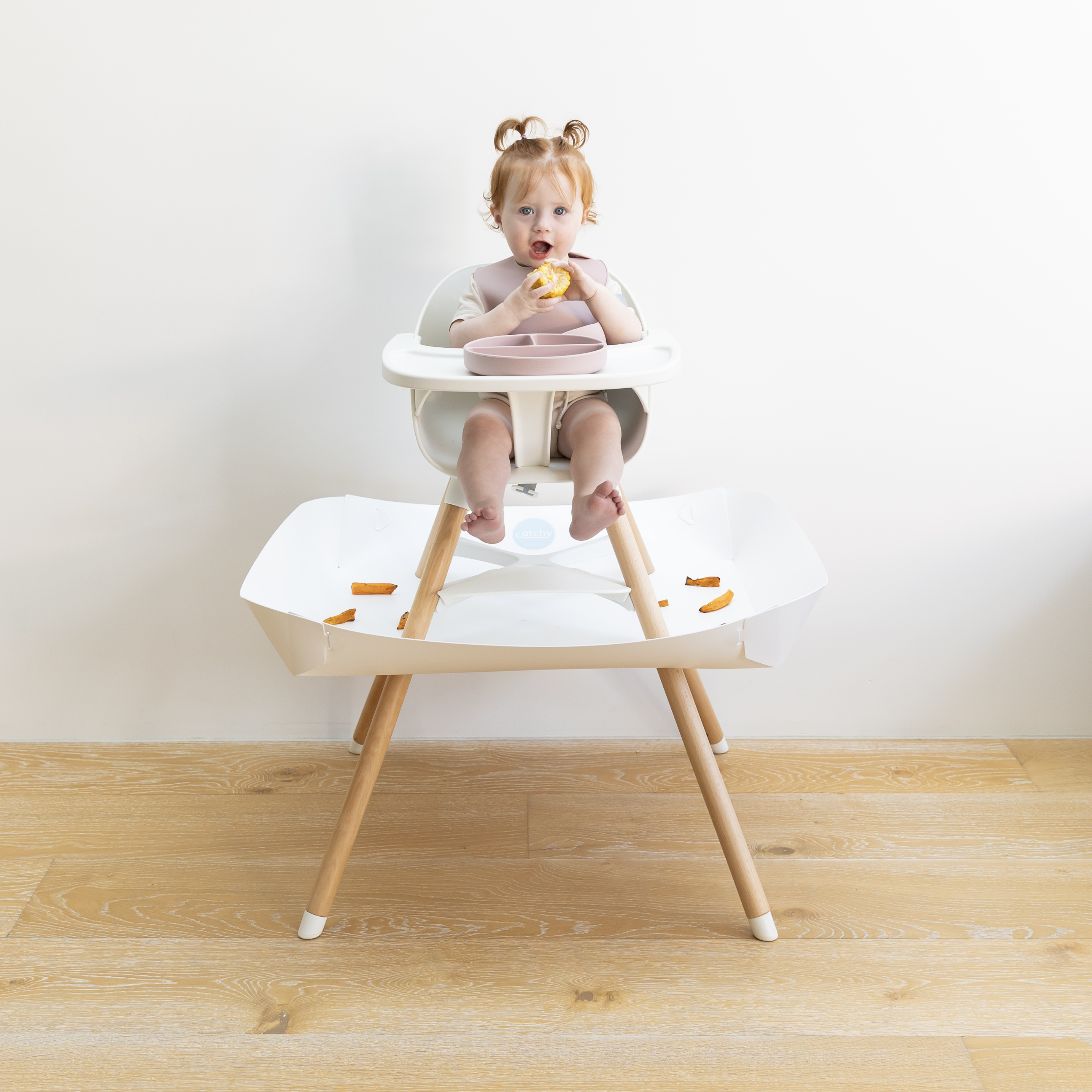 Catchy Food Catcher for High Chairs - White, For Lalo The Chair.