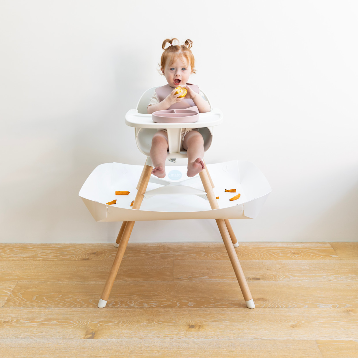 Catchy Food Catcher for High Chairs - White, For Lalo The Chair.
