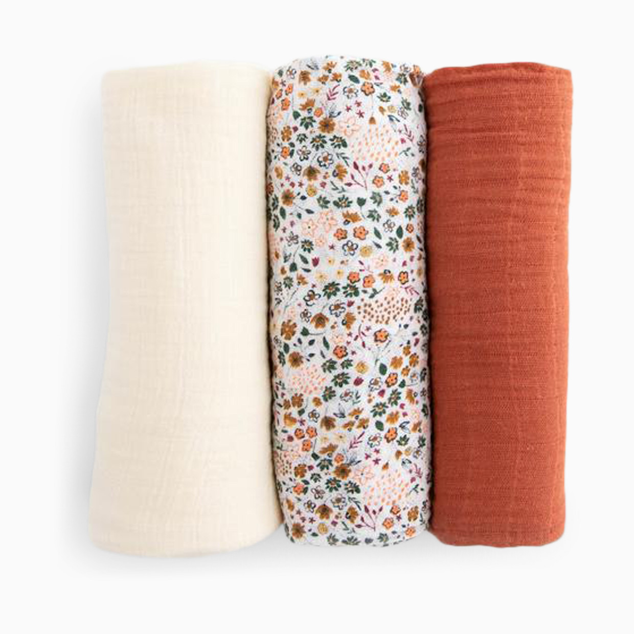 Little Unicorn Cotton Muslin Swaddle 3 Pack - Pressed Petals.