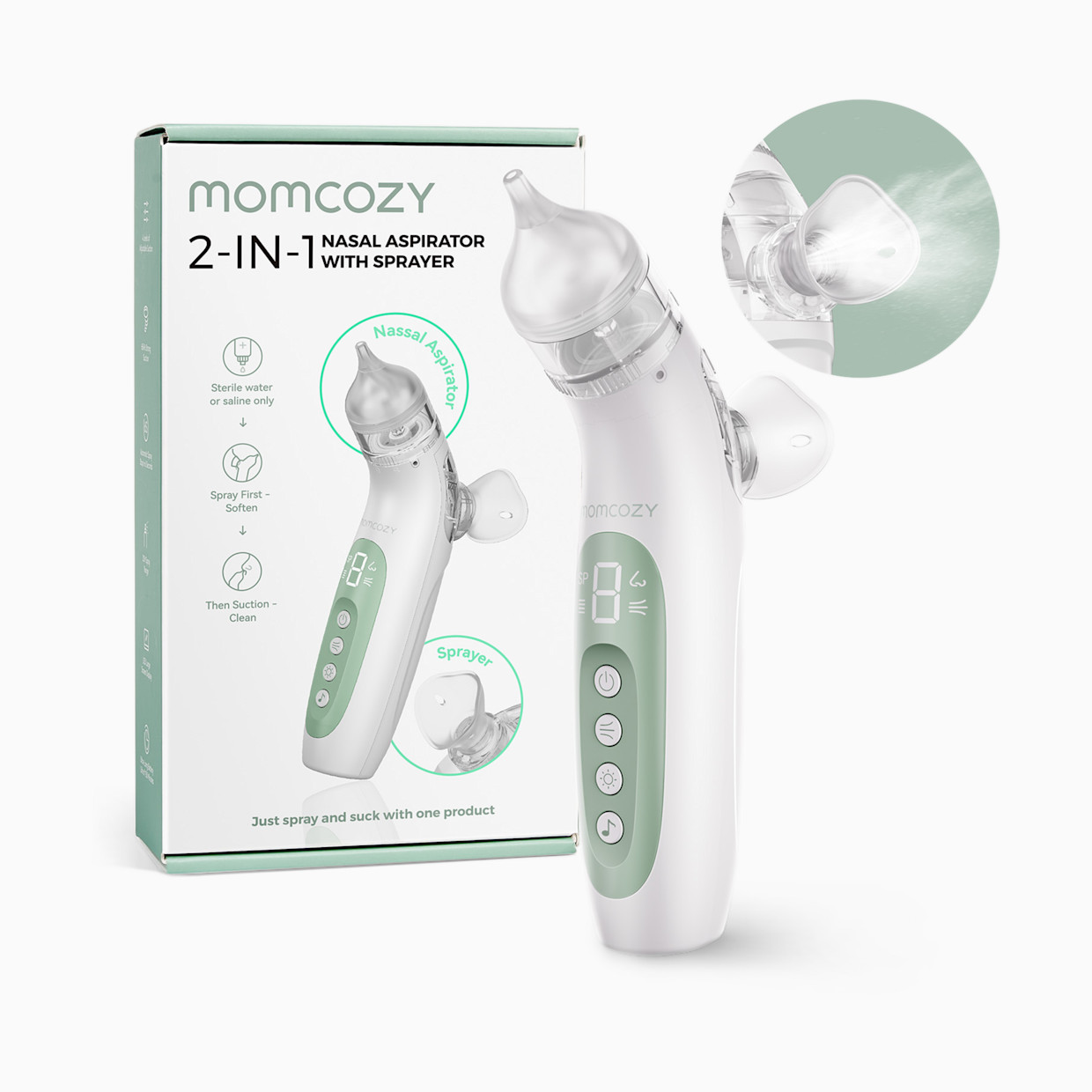 Momcozy 2-in-1 Spray & Suction Electric Nasal Aspirator.