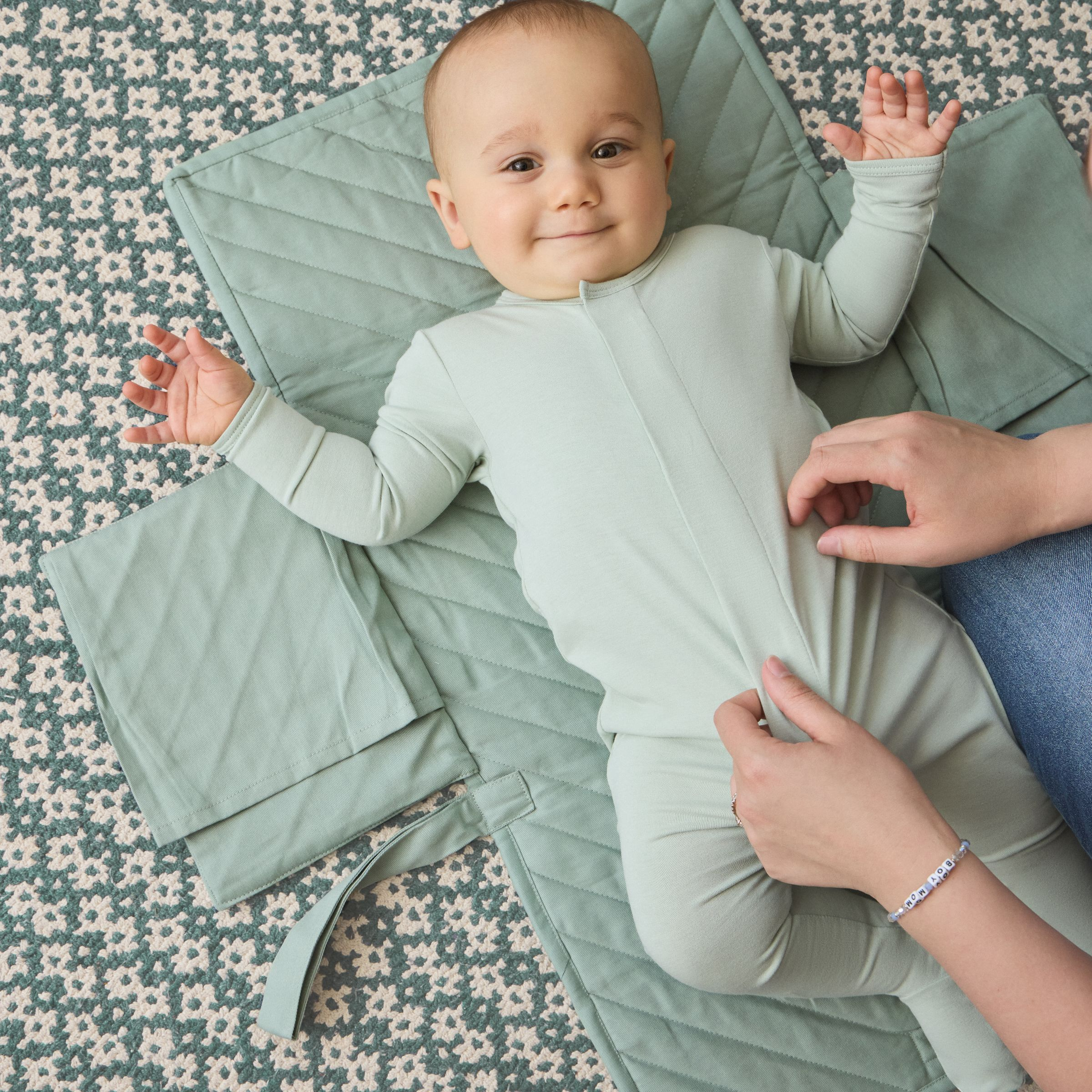Magnetic Me Modal Magnetic Footie - Sea Foam, 3-6 M.