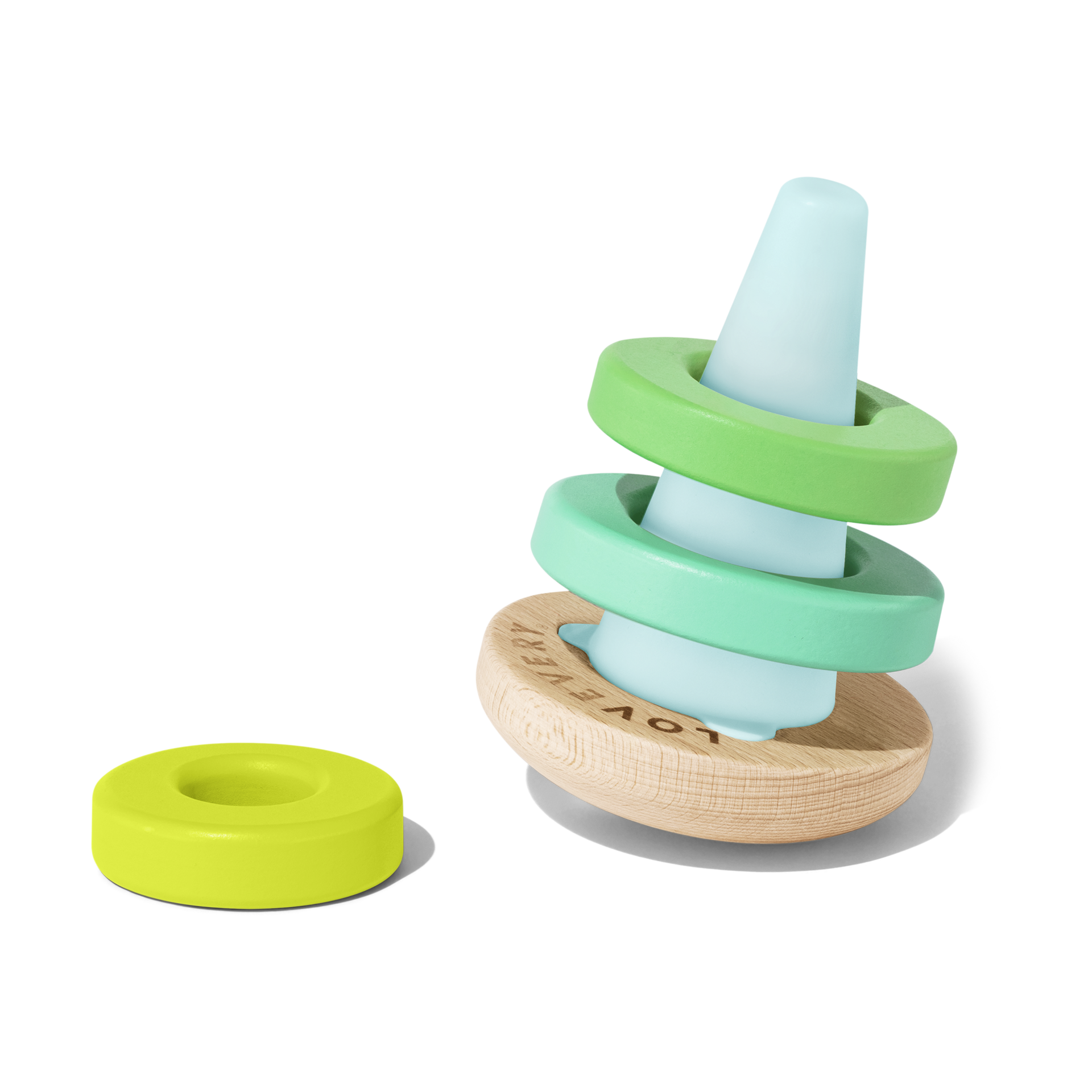 Lovevery Montessori Wobble Stacker, Stacker with 4 Rings.