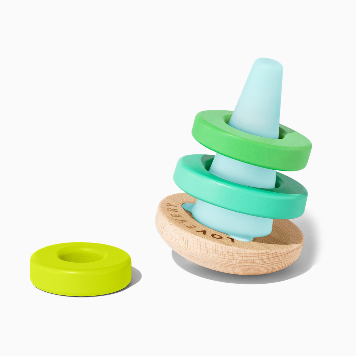 Lovevery Montessori Wobble Stacker, Stacker with 4 Rings - 7 Months+.