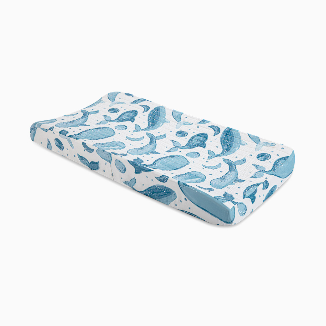 Crane Baby Cotton Quilted Change Pad Cover - Caspian Whales.